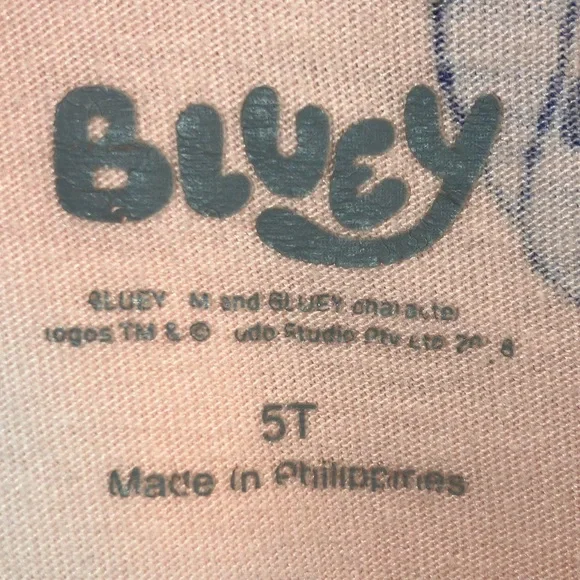 Bluey Baby Pink Peplum Flared Long Sleeve, Bluey Size: 5T girls, EUC - Picture 6 of 7